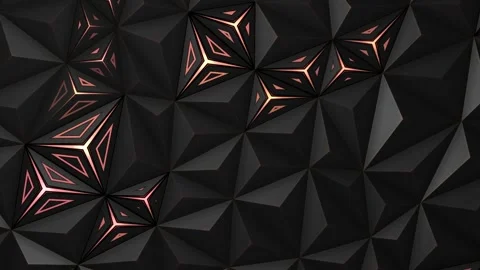 Abstract Dark Triangular Pattern with Rose Gold Illumination Animation Stock Footage 330485830