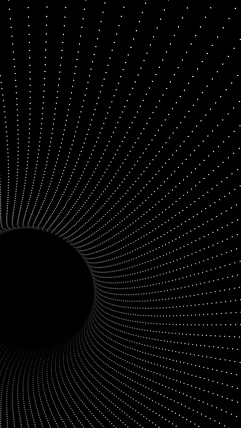 Abstract Dark Tunnel with Flowing Grid of Dots - Futuristic Digital Backgroun Stock Footage 339216355