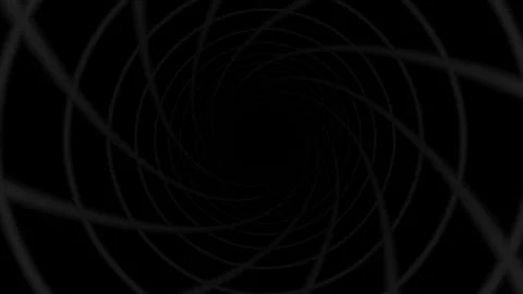 Abstract Dark Tunnel Loop with Swirling Black Lines and Mysterious Geometri.. Stock Footage 345779767