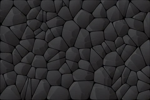 Abstract dark wall. Black stone texture. Stock Illustration