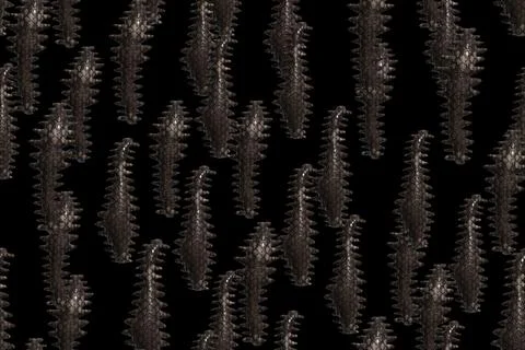Abstract Dark Worm Seamless Pattern 3D Illustration Background Stockillustratie