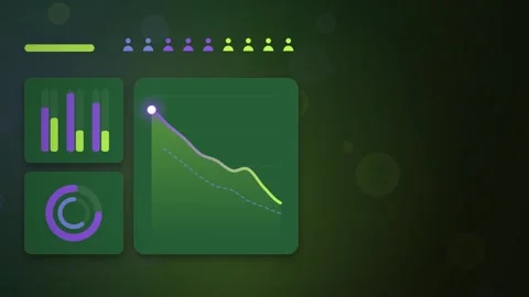 Abstract dashboard analytics with rising data charts and glowing point motion Stock Footage 348169366