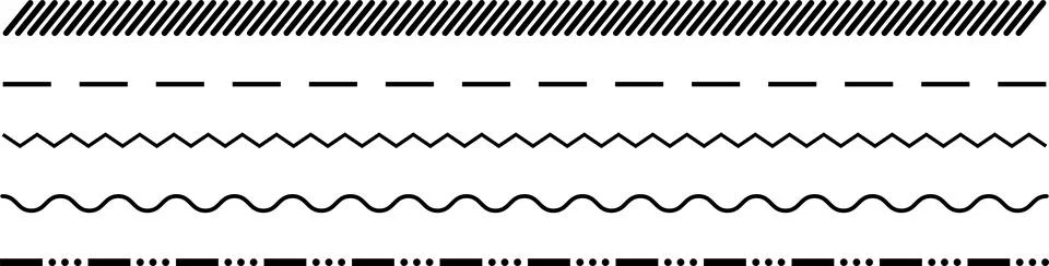 Abstract dashed border divider set vector illustration Illustrazione stock