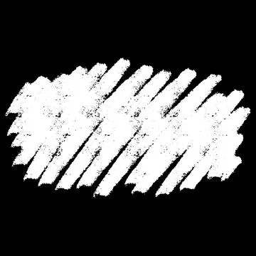 Abstract dashed spot oval shape, white chalk, marker, brush, childrens scribble Stock Illustration