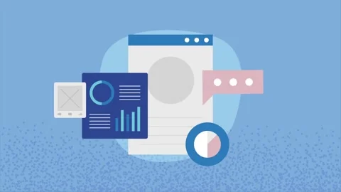 Abstract data analysis animation featuring digital dashboard statistics and.. 库存影片 334090838