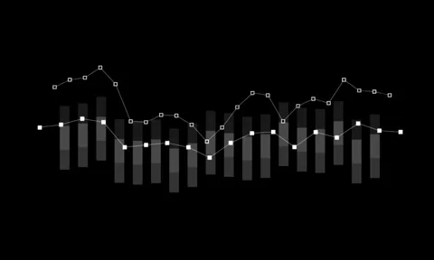 Abstract Data Analysis with Graphs and Bars on Black Background Stock Footage 341922418