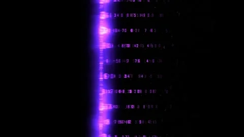 Abstract data analysis purple digital scanning data stream on black backgroun Stock Footage 327510936