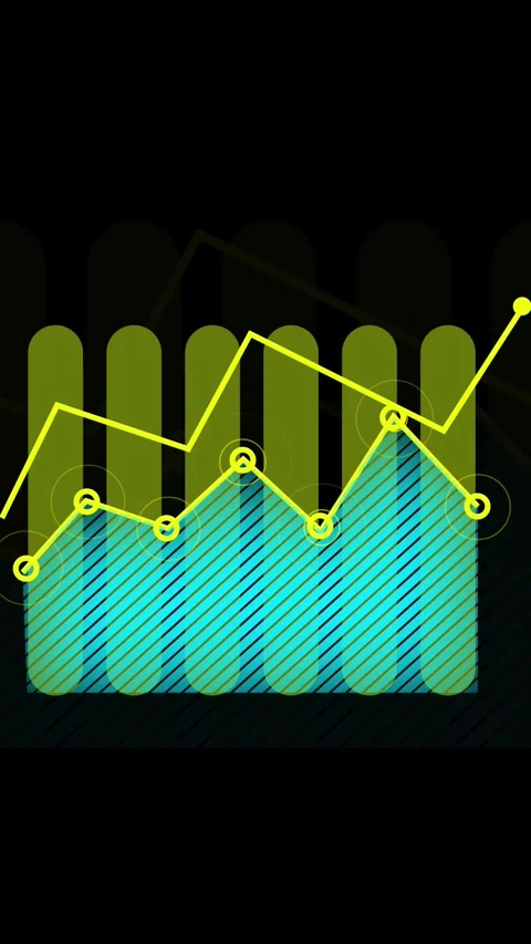 Abstract data analytics graphic with bar and line charts Stock Footage 337461715