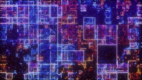 Abstract data and technology background, blue digital and high-tech concept. Vídeos de archivo 287729330