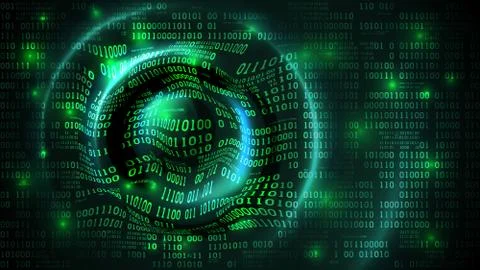 Abstract data array matrix cyberspace with digits, futuristic background 스톡 일러스트