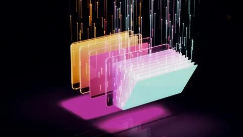 Abstract data center server, business technology blurred Polygonal geometri.. イラスト素材