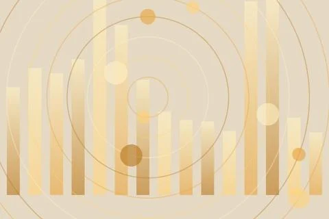 Abstract data chart with bars and circles in a light background Stock Illustration