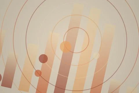 Abstract data chart with circular target lines and bars Stock Illustration