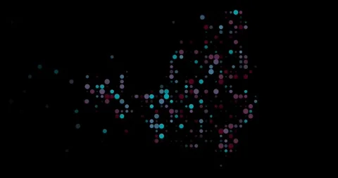 Abstract Data Circles Falling to Form Saint Martin Map Stock Footage 320323948