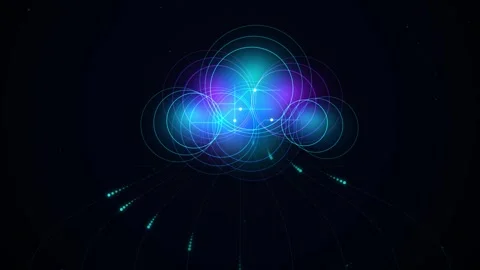 Abstract data cloud digital network concept with glowing interconnected cir.. Stock Footage 346280481