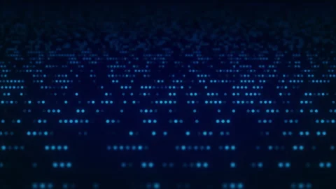 Abstract Data Communication Blue Technology Background with Floating Dots Stock Footage 281081081