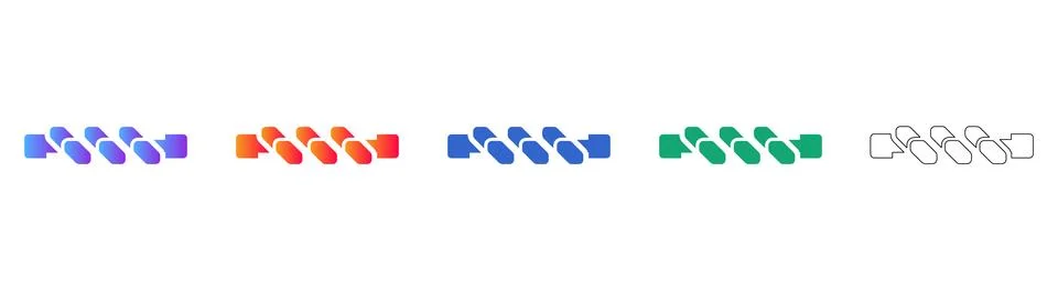 Abstract Data Connection Link Icon Set 스톡 일러스트