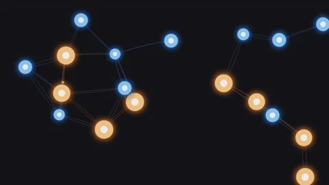 Abstract data connection motion network forming technological pattern on da.. Stock Footage 340971086