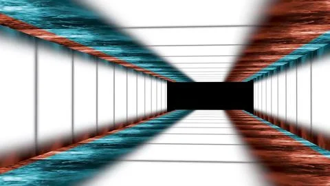 Abstract Data Corridor Tunnel Digital Rendering 스톡 일러스트