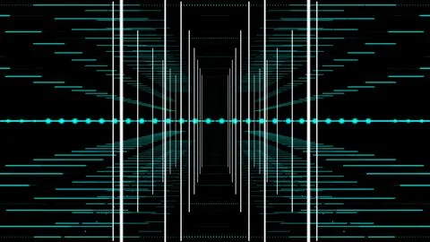 Abstract Data Corridor Tunnel Digital Rendering Stock Illustration