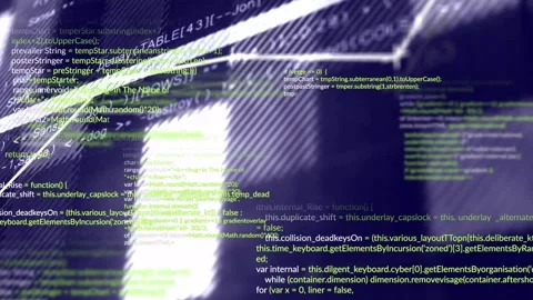 Abstract data dashboard tracing trend line while code appearing, pulsing glowing Stock Footage 332900461