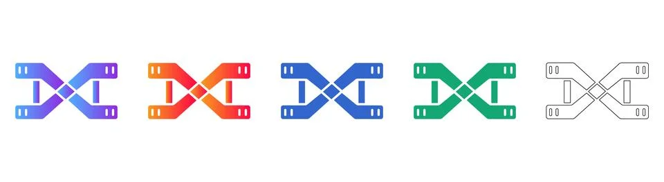 Abstract Data Exchange and Connectivity Icons Stock Illustration