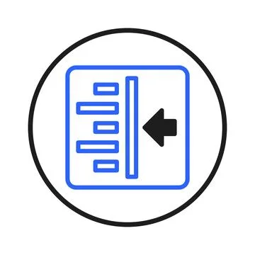 Abstract data filter icon inside circle with rectangle showing information .. Stock Illustration