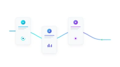 Abstract Data Flow Animation, Digital Network Connection Process Stock Footage 347089738