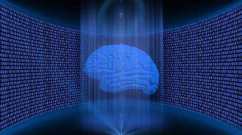 Abstract data flow background in blue color - light beam in cylinder form 스톡 일러스트