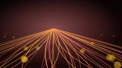 Abstract data flow background with glowing orange lines. Digital connection.. Stock Illustration