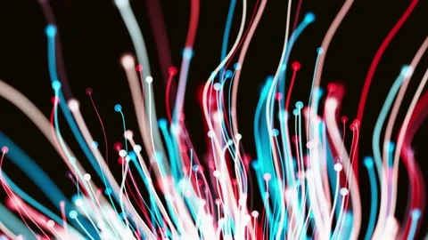 Abstract Data Flow with Colorful Light Streams Stock Footage 306193303