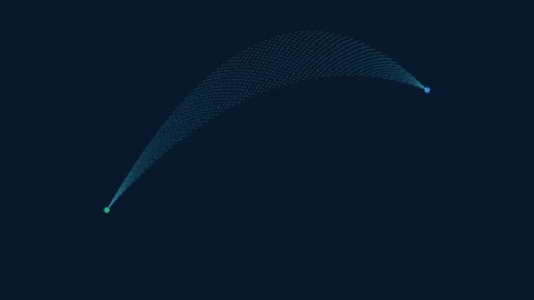 Abstract data flow connecting two points with blue particle light arcs Video stock 335117781