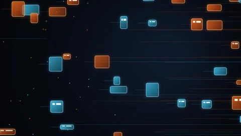 Abstract data flow moving through digital network futuristic background wit.. Stock Footage 346973313
