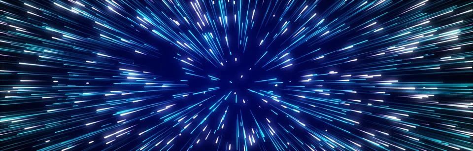 Abstract data flow space. Light rays. Explosion effect. Sci-fi Motion wallpap Stock Illustration