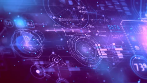 Abstract data flow in a virtual 3D space Stock Footage 195951146