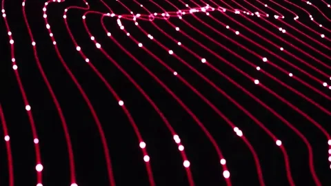 Abstract data flowing through curved lines and dots dynamic motion background Stock Footage 327528439