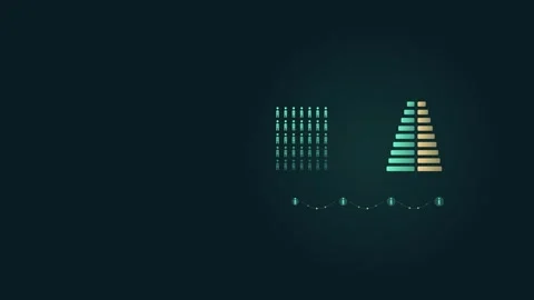 Abstract data infographic with human population chart and pyramid scale on .. Stock-Footage 348169393