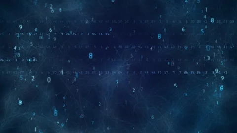 Abstract Data Network Floating Numbers, Digital Code Futuristic Texture Video stock 334732598