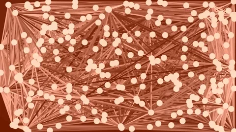 Abstract data network flow visualization with glowing nodes and interconnec.. Stock Footage 337498130