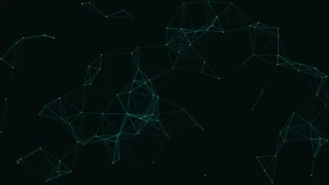 Abstract data network forms dynamic geometric patterns on black. Video stock 342524861