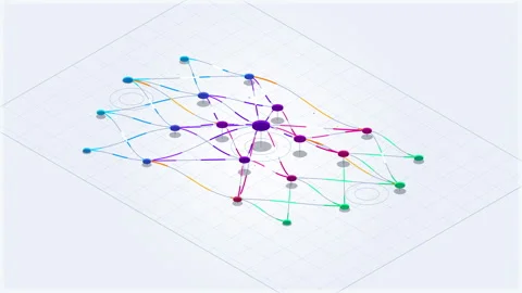 Abstract data network motion graphic with connected technology nodes Video stock 347244682