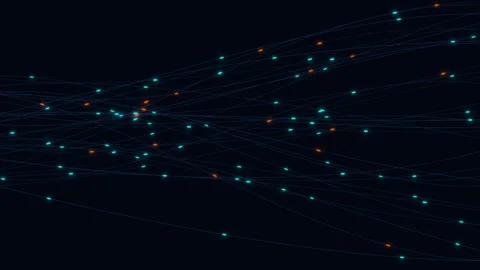 Abstract data network motion graphics with glowing light particles Stock Footage 344953762