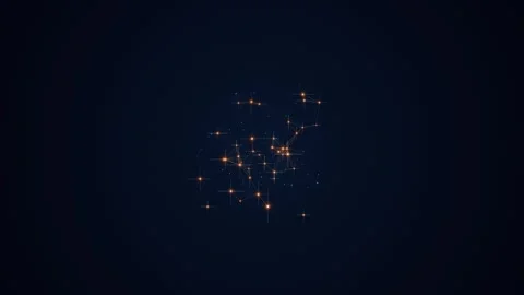 Abstract data network nodes connecting on dark background. Stock Footage 341692683