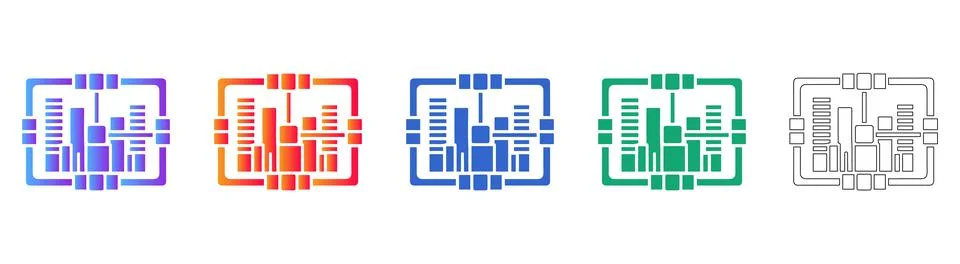 Abstract Data Network Structure Icons Illustration