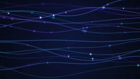 Abstract Data Network Transmission Background with Glowing Nodes Stock Footage 331817015
