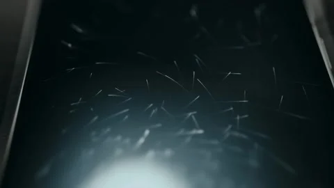 Abstract Data Particles - Handheld Screen Detail Stock Footage 336408469