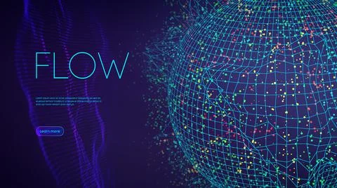 Abstract Data science concept. Explosion sound wave sphere background. Abstract イラスト素材