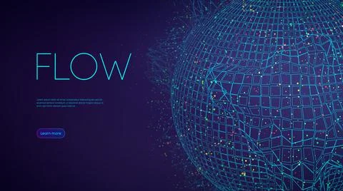Abstract Data science concept. Explosion sound wave sphere background. Abstract Stock Illustration