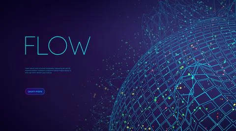 Abstract Data science concept. Explosion sound wave sphere background. Abstract Illustrazione stock