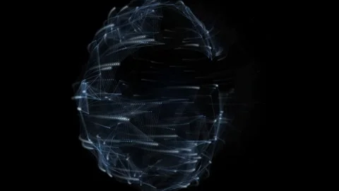 Abstract data sphere revolving with glowing light connections in dark digit.. Stock Footage 345277085